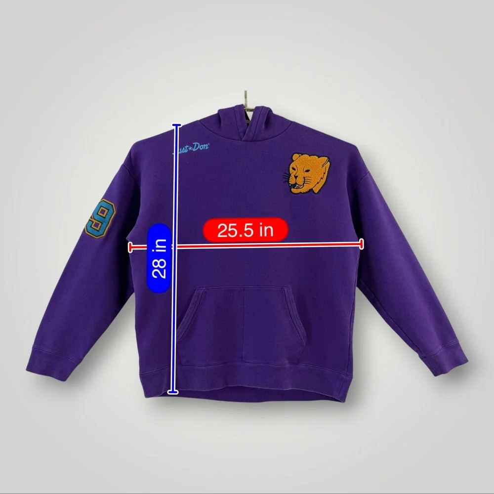 Converse x Just Don Purple Panther Basketball Hoodie Sweatshirt XL 10016957-A01